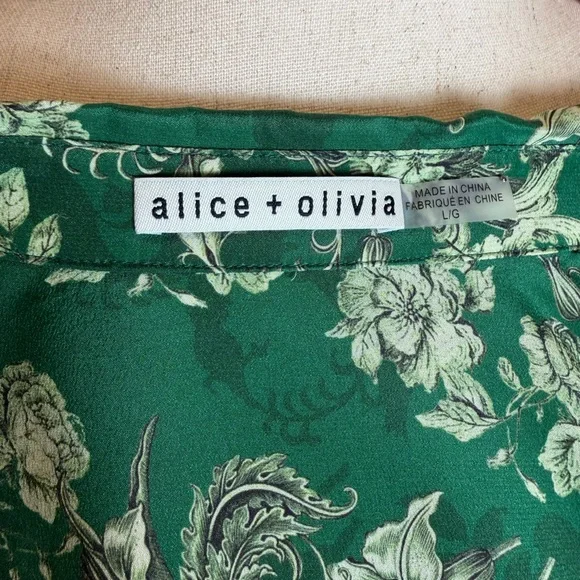 Alice + Olivia Green Floral Blouse - Gorgeous!! - Picture 6 of 7